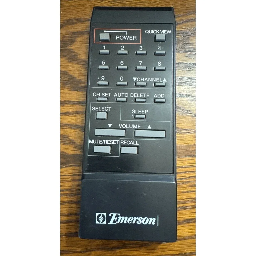 Emerson TV Remote Control Black Model 076M01216A 24 Key Button Vintage